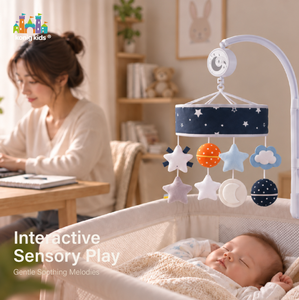 <span class=keywords><strong>Mobile</strong></span> musical pour berceau Planet Baby, jouets suspendus détachables étoile, lune, nuage, berceuses, fonctions de sécurité pour nouveau-né et nourrisson - Product Image 2