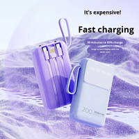 Banque d'alimentation de haute qualité 10000mah avec câble intégré et écran LED Produits à succès 2025 Banques d'alimentation 10000mah