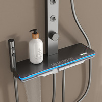 Système de douche de salle de bain à affichage numérique de luxe ensemble de robinet de douche thermostatique pommeau de douche à effet pluie pour les maisons