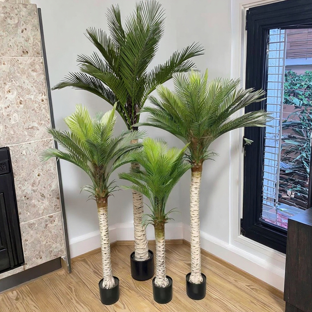 Garden Outdoor Decor Large Artificial Tree Artificial Betel Nut Tree lush Palm Plant with Pot Tropical Banana Tree Greenery