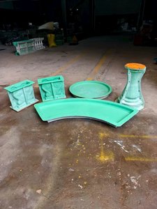 Moule de jardin en béton pour banc de texture <span class=keywords><strong>bois</strong></span> <span class=keywords><strong>avec</strong></span> jambe en forme de baril - Product Image 2
