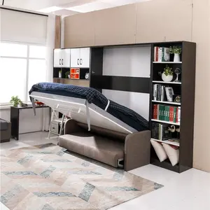 Комплект оборудования для Мёрфи-кровати A5040, компактная умная мебель, деревянный пружинный механизм, настенные кровати с соединительным диваном