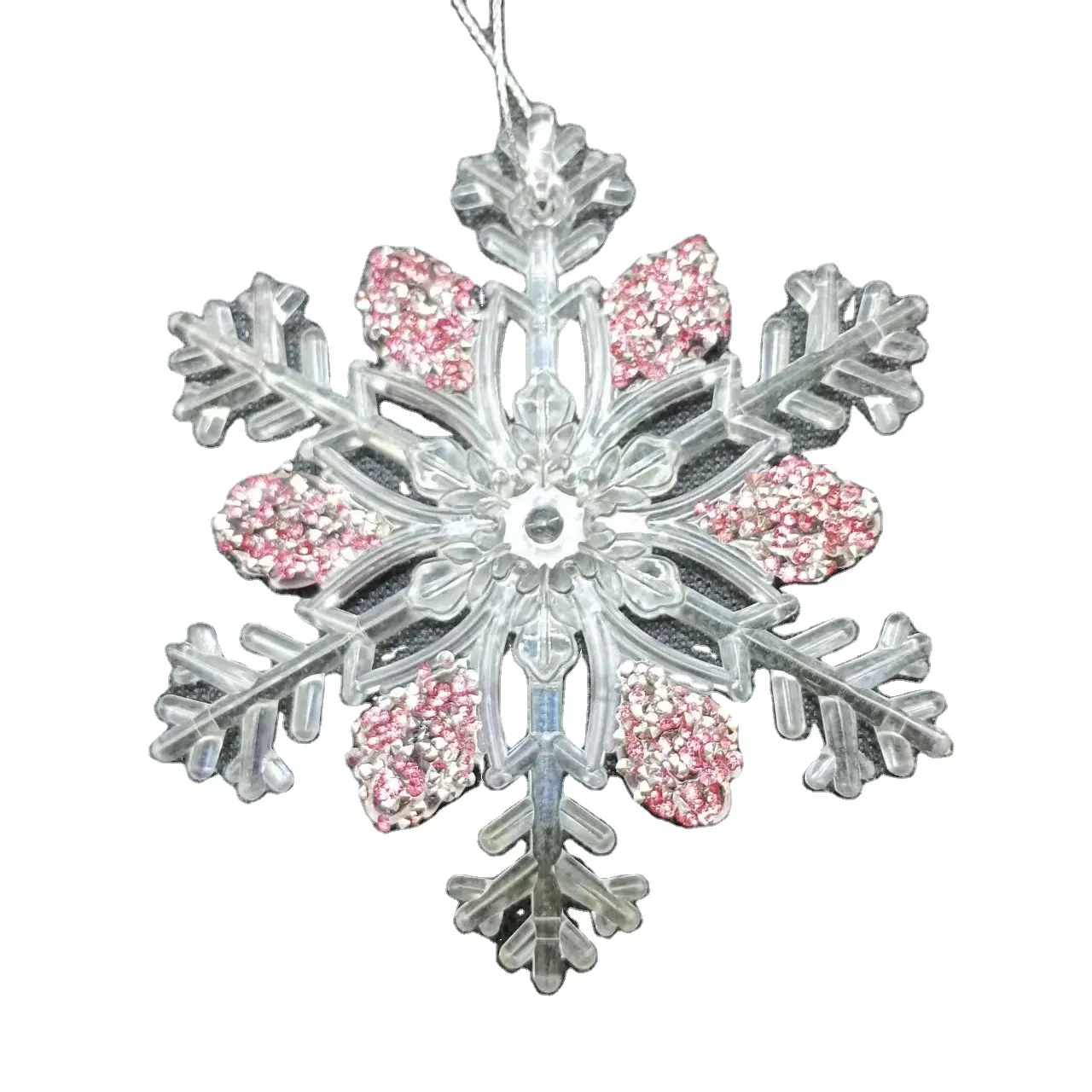 Christmas pendant decoration snowflake shape can sprinkle glitter Decorating the Christmas tree