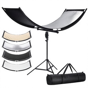 PRIME FOCUS Riflettore Fotografico Professionale a Forma di U 4-in-1 Argento/Oro/<span class=keywords><strong>Bianco</strong></span>/<span class=keywords><strong>Nero</strong></span> per Illuminazione Ritratto in Studio - Product Image 1