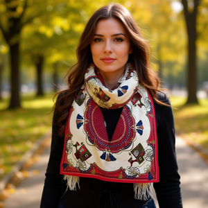 Foulard Quadrato Piccolo 70x70cm con Stampa alla Moda per Donna - Accessorio - Product Image 2