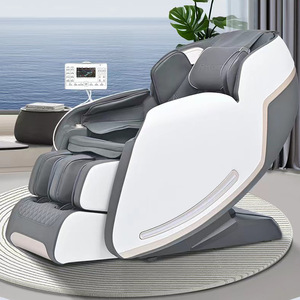 Fauteuil de massage corps entier 4D avec mains robotisées, rail SL, 31-60 airbags, cuir artificiel gris, usage domestique - Product Image 1