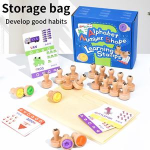 Tampons en bois personnalisés avec alphabet et chiffres, jouet éducatif pour l'apprentissage de l'<span class=keywords><strong>orthographe</strong></span> et des mathématiques ABC - Product Image 4