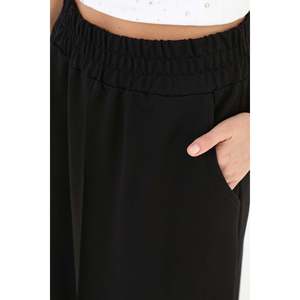 Puane Women's Black <b>Elastic</b> Waist Long <b>Skirt</b>, Comfortable and Stylish for Daily Wear and Special Occasions, Model 18207ETK - Product Image 5