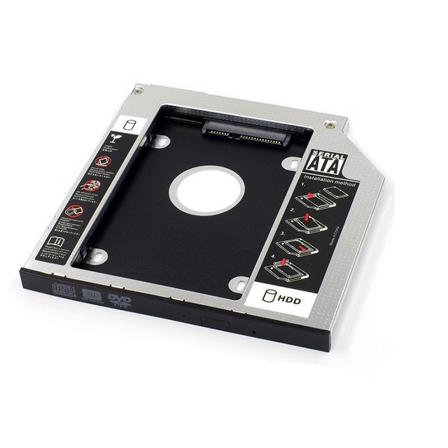 2.5 Inch SATA I/II/III Compatible Aluminum Laptop Case Optical Bay Second HDD Caddy Tray 9.5/12.7mm Plastic for HDD/SSD External