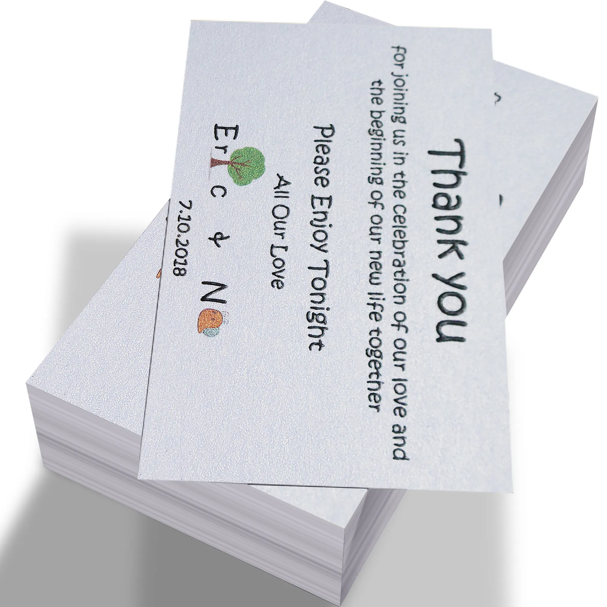 パーソナライズされた高級印刷サンキューカード名刺独自のデザイン中小企業向けサンキューカード