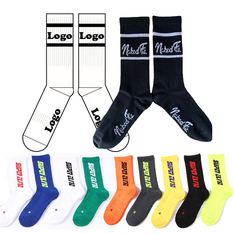 Meilleure vente Baskets athlétiques unisexes 100 coton hommes femmes bas sport Chaussettes de mode chaudes personnalisées avec logo personnalisé