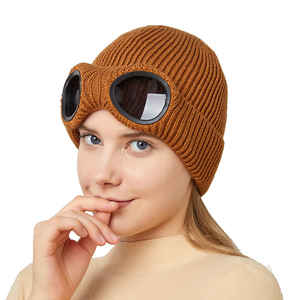 Unisex <b>Men</b> Women Knitted <b>Hat</b> with Goggles Windproof <b>Winter</b> Warmer Ski Beanies Soft Warm Anti-slip Ear Protection Garros - Product Image 3