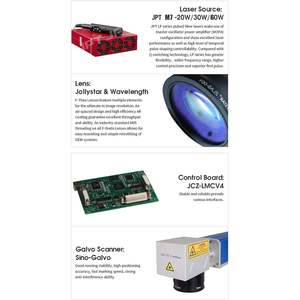 Graveur laser à fibre JPT M7 100W Mopa objectif 300X300mm axe rotatif 80mm classe I 0.39mW machine de marquage laser pour usage domestique - Product Image 5