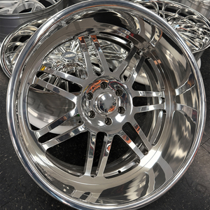 Jantes forgées sur mesure 22x12 24x12 24x14 5x127 6x139.7 Polies à lèvre profonde multi-rayons pour Chevy C10 Silverado - Product Image 2