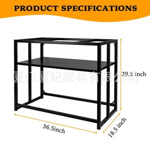 Metal Aquarium Stand 40 Gallon <b>Black</b> Durable Indoor Modern Iron <b>Frame</b> For Fish Tank Goldfish - Product Image 5
