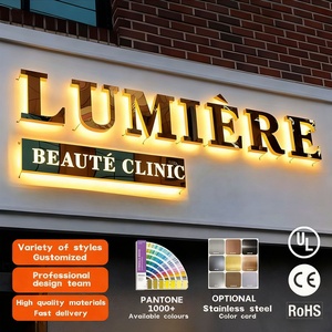 Enseigne LED 3D personnalisée en or, logo métallique rétroéclairé de luxe pour salons de manucure et de beauté, publicité pour devanture de magasin, décoration murale, enseigne en lettres 3D - Product Image 5