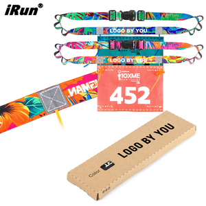 Ceinture de course <span class=keywords><strong>IRun</strong></span> personnalisée avec impression par sublimation, motif logo coloré, porte-numéro de course pour triathlon et marathon, porte-gel énergétique - Product Image 1