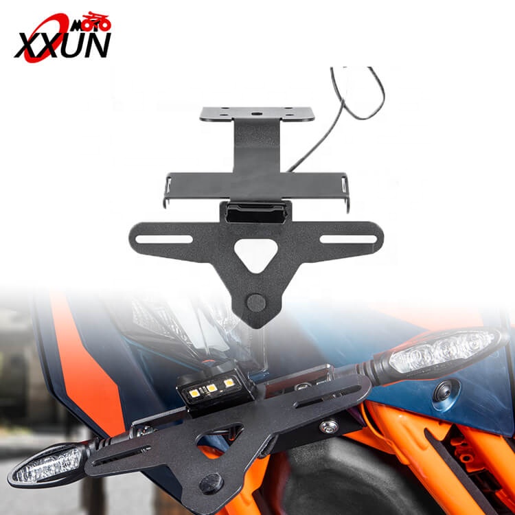 Кронштейн держателя номерного знака XXUN для KTM RC-390 RC390 RC 390 2022 2023, Устранитель крыла заднего хода со светодиодной подсветкой