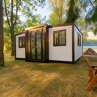 Maison conteneur pliable à double aile 20 pieds, préfabriquée en acier, modulaire, en kit, avec panneaux étanches et ignifuges pour usage en entrepôt