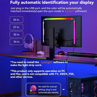 Smart Gaming Computer Monitor Pantalla SYNC Tira de luz PC Retroiluminación RGBIC Lámpara de neón con control de software Music SYNC Selector de color