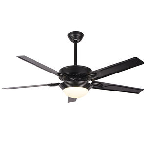 Ventilador de techo de lujo de 40 vatios con motor silencioso, de madera maciza, de cuatro aspas, con control remoto, moderno. - Product Image 1