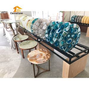 Đồ nội thất sang trọng bán đá quý geode pha lê thạch anh đá cẩm thạch cuối bàn cà phê - Product Image 2