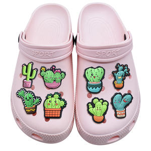 Breloques de chaussures en PVC souple à thème nature, motifs floraux 3D, plantes, cactus mignons, pour la décoration de sandales et de chaussures de jardin DIY - Product Image 3