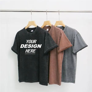 T-shirt personnalisé T-shirt délavé impression personnalisée broderie lavage à l'acide vintage t-shirt surdimensionné t-shirt coton t-shirt hommes t-shirts - Product Image 1