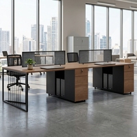 Poste de travail de bureau moderne en bois avec cloison, bureau informatique, table de direction, ensemble de mobilier de bureau pour employés, vente en gros