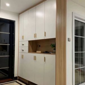 Meuble à chaussures en bois massif de taille personnalisée pour salon, maison, hôtel, matériaux écologiques, haute qualité et élégant - Product Image 1