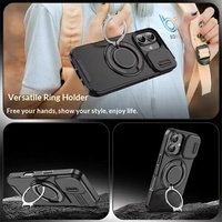 Magnetische schuifvenster TPU hoes voor 17/18 Pro Max/14 Plus/15 Pro Max, anti-val bescherming, draadloos opladen compatibel, unisex