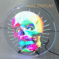 Nouvelle décoration de Noël 2024, ventilateur holographique 3D, écran LED intelligent WiFi HD pour bureau, utilisation en intérieur, 25 cm