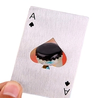 HXY Blank sublimazione di spessore asso di picche tipo di carta di credito apribottiglie Creative a forma di carta da Poker in acciaio inossidabile