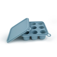 Moule à glaçons en silicone sans BPA pour 9 portions de purée de fruits, légumes, lait maternel, ou crème glacée, avec couvercle, pour bébé
