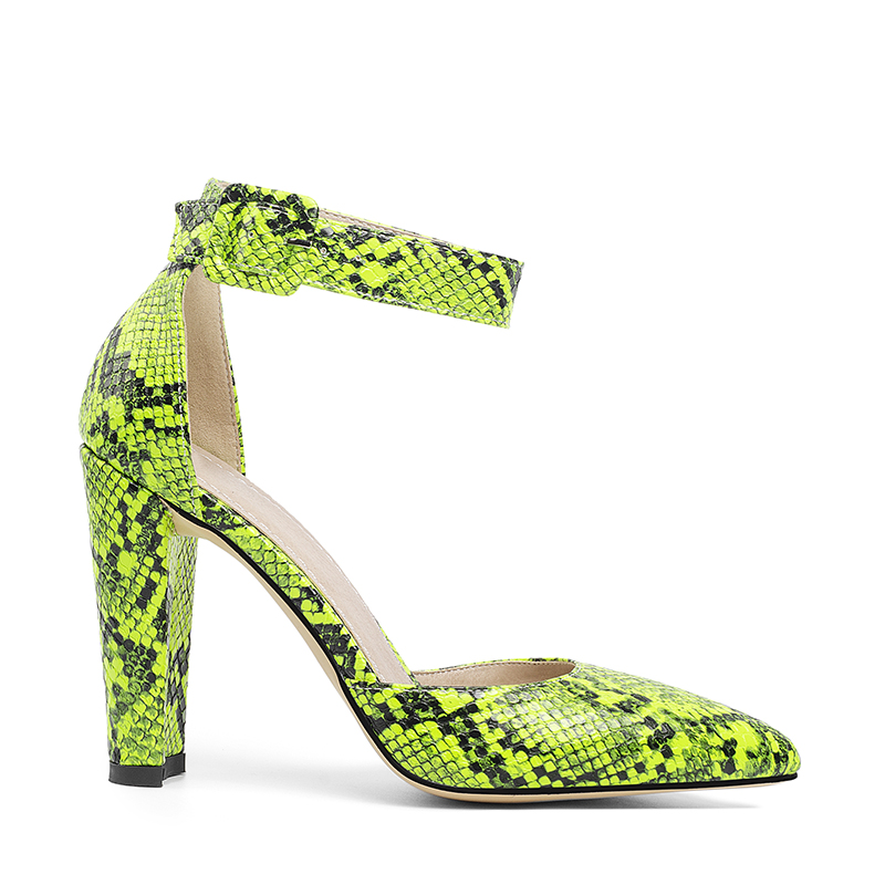 ZAPATO TACÓN DESTALONADO BRILLOS - Verde Lima | ZARA España