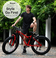 VTT tout suspendu haut de gamme B006, cadre en acier carbone, freins à disque doubles, 7-30 vitesses, VTT tout-terrain pour hommes - AB006
