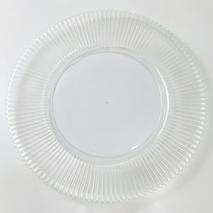 Bulk 13-Inch Gouden Rand Plastic Oplader Serveerschalen Helder Geribbelde Getextureerd Voor Bruiloftsdiner Of Feest Eten Serveren Gebruik - Product Image 4