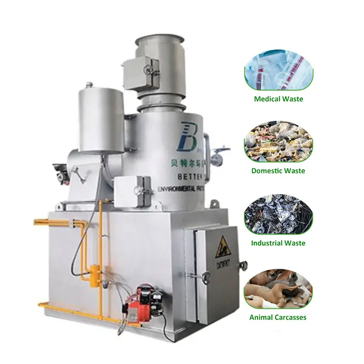 Многоцелевая установка для сжигания мусора 500 кг/ч для животных, установка для сжигания медицинских отходов