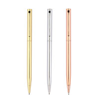 Stylo à bille BECOL, vente chaude, hôtel, style twist, luxe, or rose, fin, en métal, avec logo personnalisé pour cadeaux
