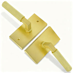 Cerradura de Puerta Moderna de Aleación de Zinc con Placa Rectangular y Manija Recta Moleteada para Puerta Interior de Paso/Privacidad, Compatible con OEM - Product Image 2