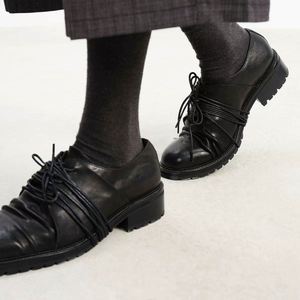 Mocassins en cuir véritable marron à bout rond, à enfiler, avec semelle intermédiaire EVA amortie et semelle extérieure en caoutchouc, chaussures décontractées pour hommes toutes saisons - Product Image 5