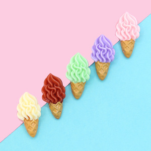 Cabujón de resina de simulación de helado con base plana para manualidades de resina DIY, accesorios para la fabricación de joyas y dijes para carcasas de teléfono - Product Image 2