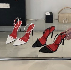 แฟชั่นฤดูร้อนปี 2025 รองเท้าส้นสูงแบบปลายแหลม เซ็กซี่ ส้นสูง 10 ซม. พื้นรองเท้าสีแดง - Product Image 1