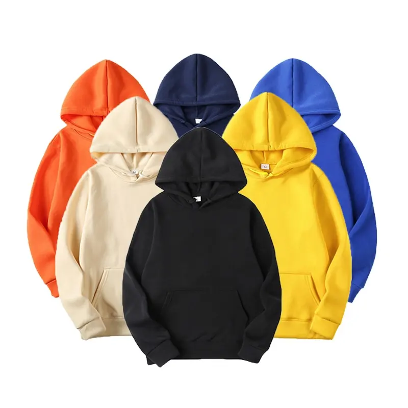 Wholesale winter cotton fabric hoodies unisex plain hoodies men pullover top winter wear casual style