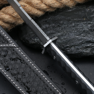 Cuchillo de Supervivencia Samurai Lord, Hoja de Acero Inoxidable Personalizable, Mango de Madera con Diseño de Dragón, para Caza, Uso Industrial, OEM Disponible - Product Image 2