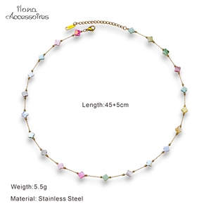 Set di Gioielli Ilona Macaron Shell Flower in Acciaio Inossidabile Placcato Oro 18k, Impermeabile, con Collana a Catena Satellite e Bracciale, Regalo per Lei - Product Image 6