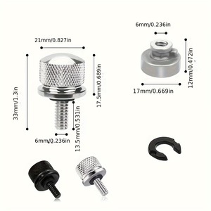 8 pcs בורג מושב אלומיניום ערכת אגוז, ערכת <span class=keywords><strong>fender</strong></span> אוניברסלי הברגה, גימור מתכת קלה, התקנת אופנוע קל - Product Image 1
