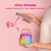 Mini altavoz portátil K12, venta al por mayor, micrófono doble, función de Audio para exteriores para cantar en casa, Karaoke