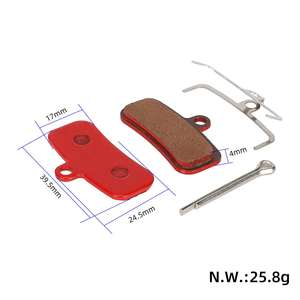 ผ้าเบรกดิสก์สีแดง M640 สำหรับจักรยาน สกู๊ตเตอร์ไฟฟ้า อะไหล่จักรยาน ผ้าเบรกเรซิ่นกึ่งโลหะ - Product Image 2