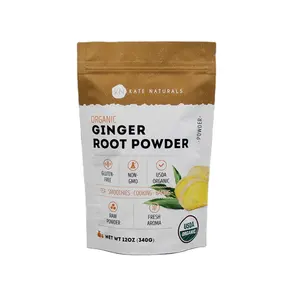 Custom 12oz ginger root powder packaging bags/stand up ziplock pouch for 340g ginger root